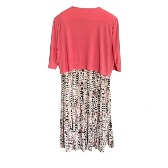 Perceptions Women’s Size L 2-Piece Dress Jacket Set Coral Print Career Church - Picture 6 of 12